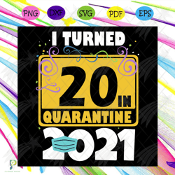 i turned 20 in quarantine 2021 svg, birthday svg,