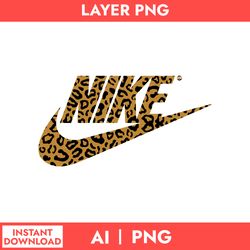 nike leopard logo png, nike png, leopard png, fashion brand logo png, ai digital file