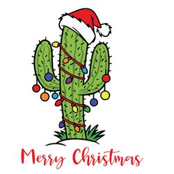merry xmas cactus png christmas, christmas cactus svg file