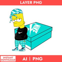 bart simpson nike png, nike logo png, bart simpson swoosh png, cartoon nike png, ai digital file