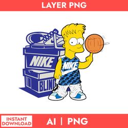 bart simpson nike sport png, nike logo png, bart simpson png, cartoon nike png, ai digital file