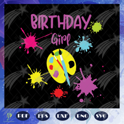 kids little artist paint splatter, birthday girl,