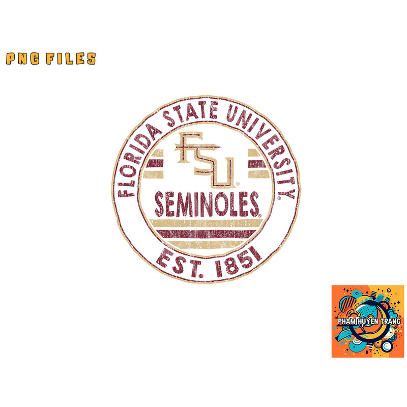 Florida State Seminoles Vintage FSU Logo Officially Licensed png, digital download copy.jpg