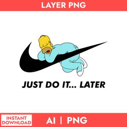 homer simpson nike just do it png, nike logo png, homer simpson png, ai digital file