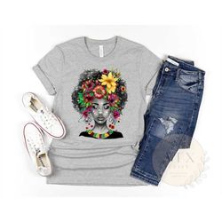 juneteenth queen flower women's shirt, black owned shop, juneteenth black independence day shirt, juneteenth girl's tee.