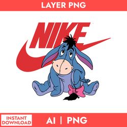 Eeyore Nike Png, Nike Logo Png, Eeyore Png, Disney Png, Ai Digital File