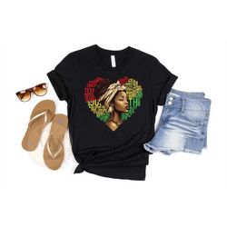 juneteenth heart shirt, black owned shop, juneteenth women's tee, juneteenth freeish t-shirt, black culture shirts, blac