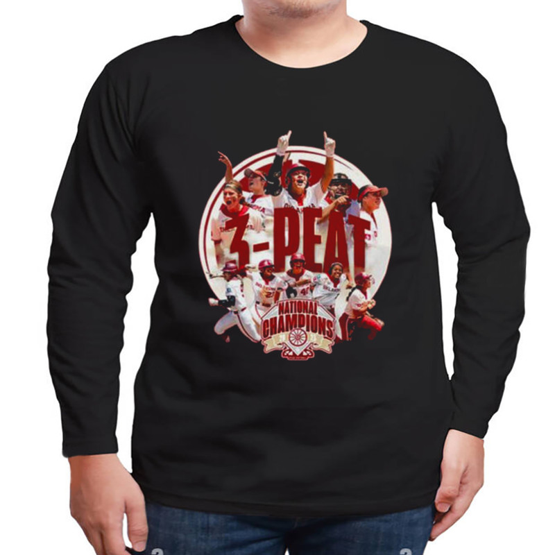 2023 Softball Champions 3 Peat Oklahoma Sooners Red Design Hoodie T-Shirt, Unisex Clothing, Shirt For Men Women