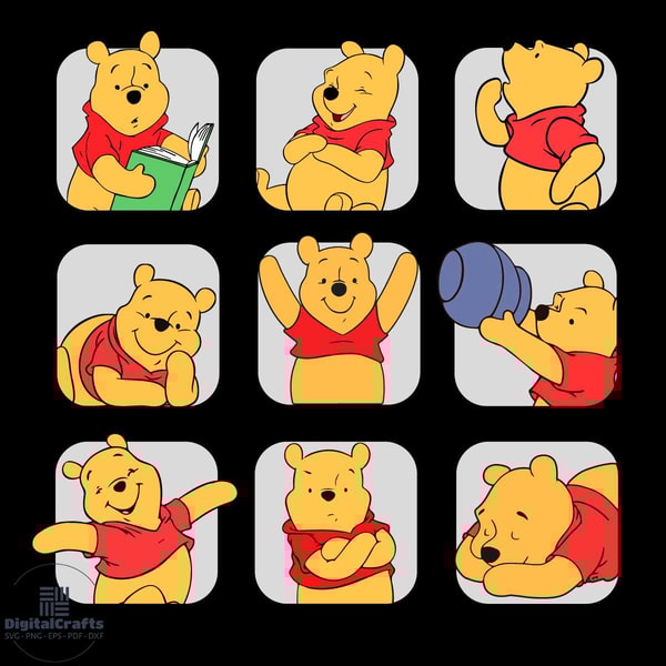 Pooh Moods Winnie the Pooh Svg Disney Svg The Pooh Svg