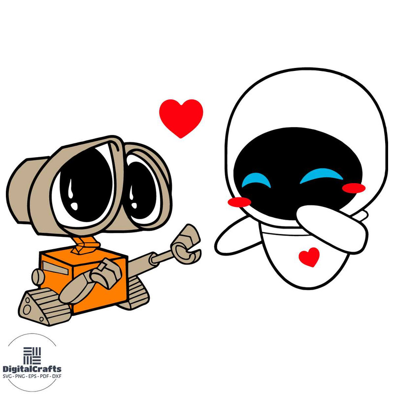 Walle and Eve SVG Disney Svg Walle Svg Eve Svg Disney Movie Svg Walt Disney Svg
