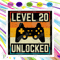 Level 20 Unlocked Gamer 20th Birthday Svg, Birthday Svg, 20th Birthday Svg, Gamer Birthday Svg, 2001 Birthday Svg, Born In 2001 Svg, Birthday 20 Svg, Level 20 S