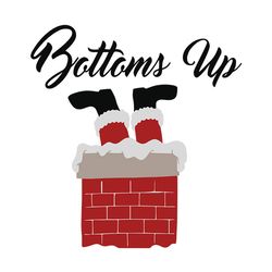santa in chimney svg christmas svg santa svg bottoms up funny christmas svg, dxf, eps matching family wineglass cut file