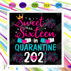 sweet sixteen in quarantine 2021 svg, birthday sv