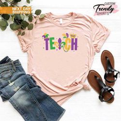 mardi gras teacher shirt, mardi gras gifts for women, gifts, gift for teacher, mardi gras carnival party, fat tuesday sh