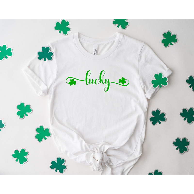 Lucky Sweatshirt, Clover Sweatshirt, St Patricks Day Sweatshirt, Saint Patrick's Pullover, Lucky Sweater, Clovers, Simple Holiday Sweater - 2.jpg