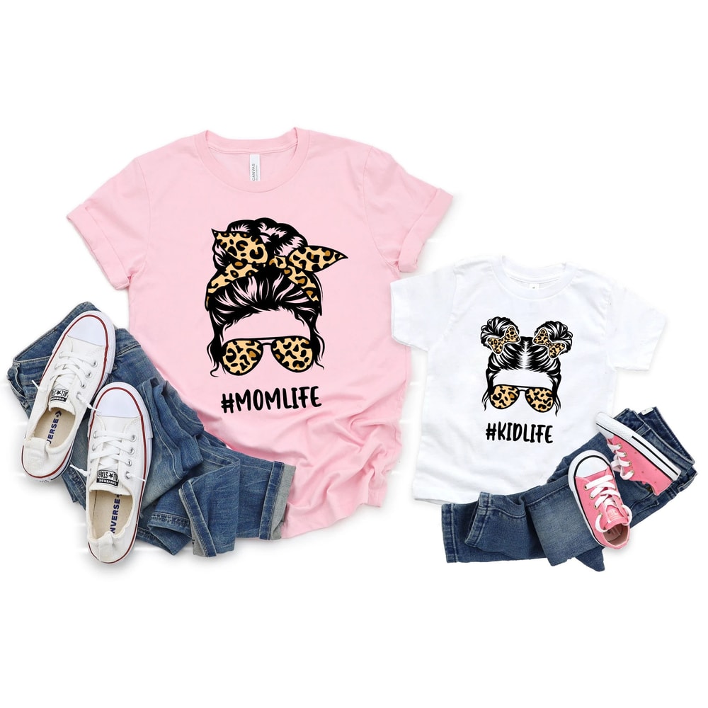 Mom Life Shirt, Kid Life Shirt, Mama Mini Shirt, Messy Bun Shirt, Mama Mini Matching Shirt, Cool Mom Shirt, Working Mama Shirt - 2.jpg