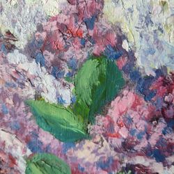 lilacs, oil painting on canvas 9.8*11.8 inches