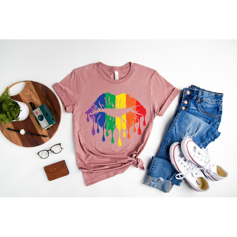 Rainbow Pride Shirt, Rainbow Lips Shirt, Lips Shirt, Lgbt Shirt, Pride Shirt, Lgbt Pride Shirt, Pride tee, Lgbt, Love Is Love Shirt - 2.jpg