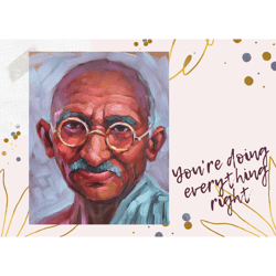 digital greeting card with the leader mahatma gandhi a postcard of inspiration a postcard of gandhi's revelation with us