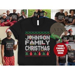 Personalized Black Family Christmas Shirt, Matching Family Shirts, Dope Black Family Christmas Shirt, Black Family Match