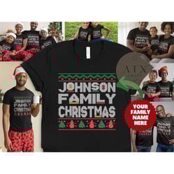 personalized black family christmas shirt, matching family shirts, dope black family christmas shirt, black family match