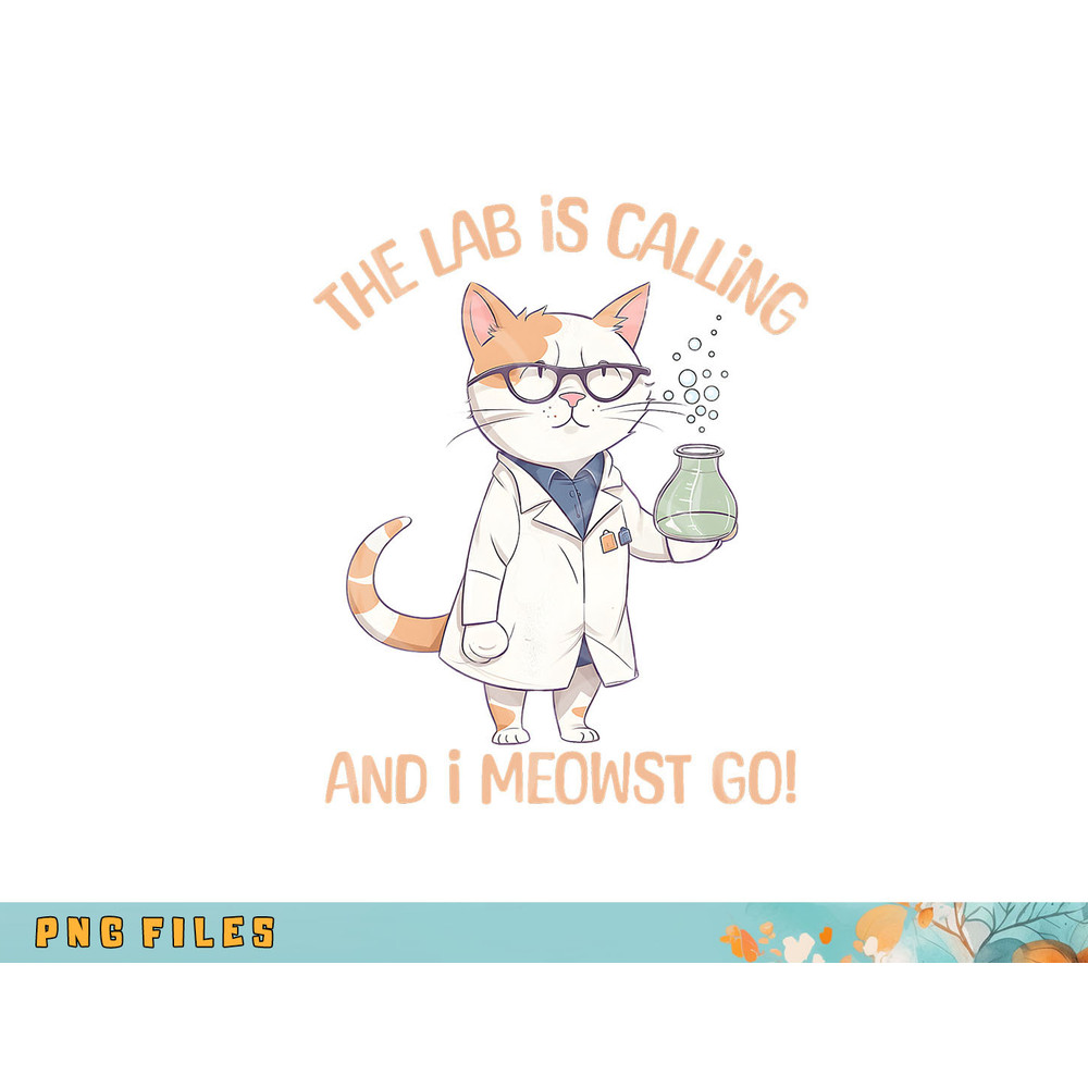 Girls Lab Calling Science Funny Lab Cat Laboratory Chemistry png, digital download copy.jpg