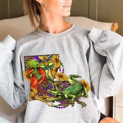 mardi gras crewneck sweatshirt, louisiana sweat shirt, funny tee, graphic tees, oversized print, vintage, pardi gras, cr