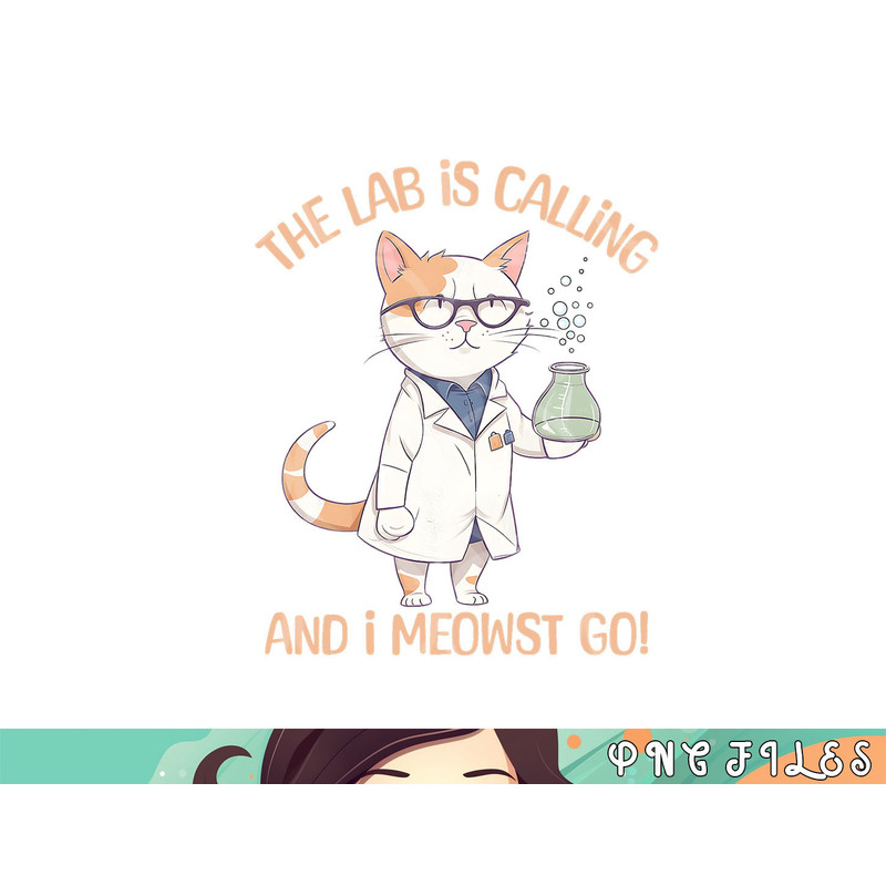 Girls Lab Calling Science Funny Lab Cat Laboratory Chemistry png, digital download copy.jpg