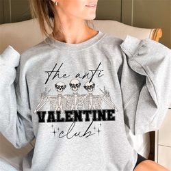 anti valentine club sweatshirt, funny valentines crewneck, sweater for valentines day, gift for her, v-day gift for wife