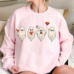 valentine ghost sweatshirt, funny valentines crewneck, sweater for valentines day, gift for her, v-day gift for wife her