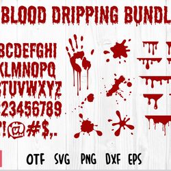 blood dripping bundle | blood dripping font, blood dripping svg, font drips drops, blood drips svg, bloody hand svg