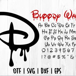 halloween disney font otf | halloween font svg, disney dripping font svg, blood alphabet letters and numbers svg