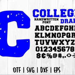 college handwritten font otf | varsity font svg, college font svg, sport font letters and numbers svg, varsity alphabet