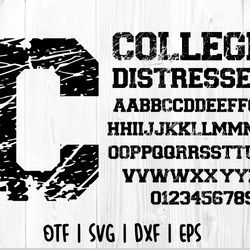 college distressed font otf | varsity distressed font letters numbers svg, college grunge font svg varsity distressed