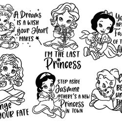 disney baby princess quotes svg, baby princess svg, disney princess png