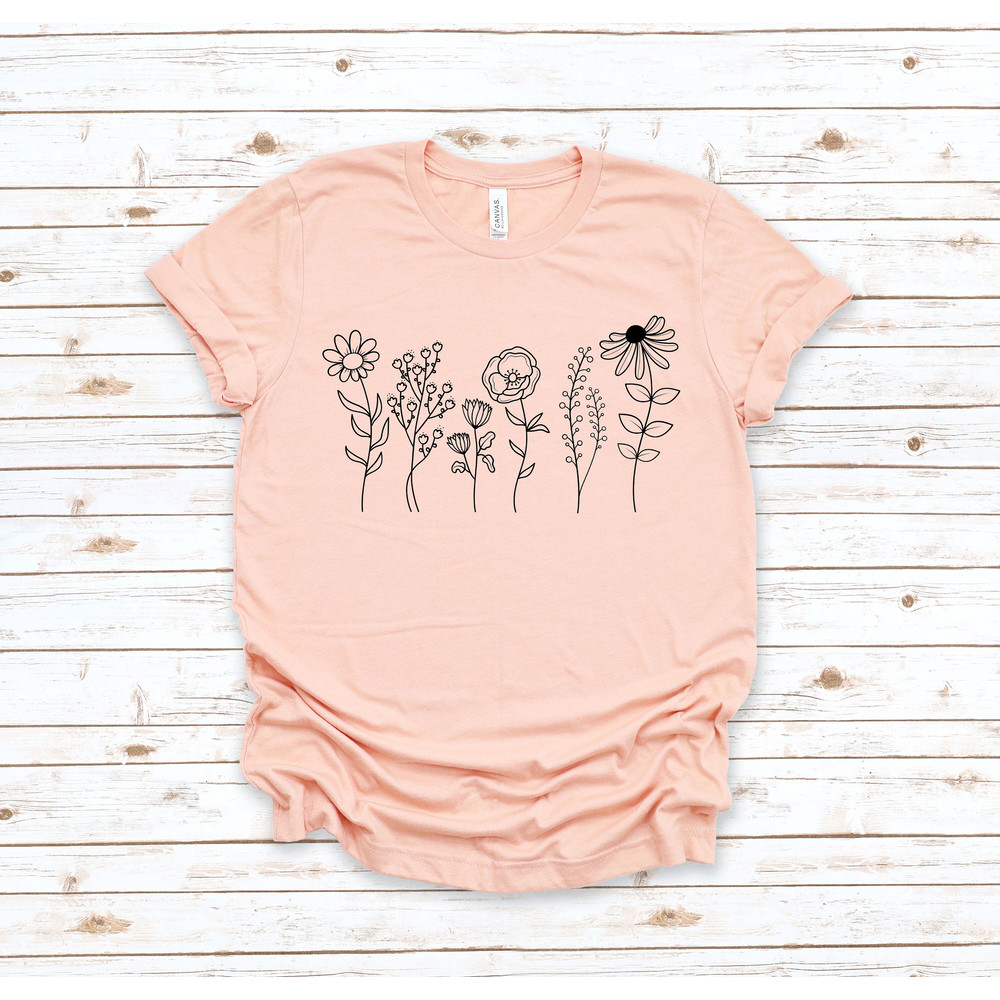 Wild Flowers Shirt, Wildflower Tshirt, Floral Shirt, Botanical Shirt, Flower Shirt, Nature Lover Shirt,Ladies Shirts, Womens Tees,Flover Tee - 2.jpg