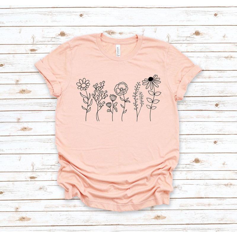 Wild Flowers Shirt, Wildflower Tshirt, Floral Shirt, Botanical Shirt, Flower Shirt, Nature Lover Shirt,Ladies Shirts, Womens Tees,Flover Tee - 2.jpg
