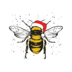 bumble bee christmas svg, bee xmas santa svg, bee lover png, insect svg, bumble bee svg, christmas png, digital file
