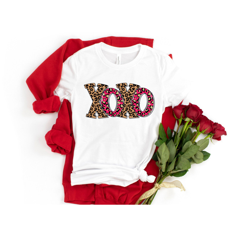 XOXO Shirt,Xoxo Valentines Day Shirts,Couple XOXO Shirt,Couples Love Shirt,Love Shirt,Valentines Day Gift,Xoxo Tee,Gold cheetah leopard Pink - 4.jpg