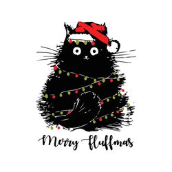 merry fluffmas cats with santa hat merry christmas, christmas svg, christmas svg files