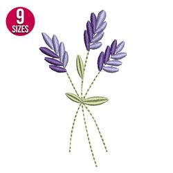lavender bouquet embroidery design, machine embroidery pattern, instant download