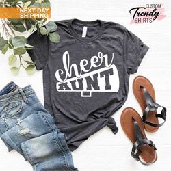 cheer aunt shirt, gift for aunt from niece and nephew, funny aunt shirt, auntie shirt, best aunt shirt, new aunt tshirt,