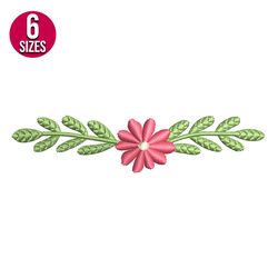 Floral border embroidery design, Machine embroidery pattern, Instant Download