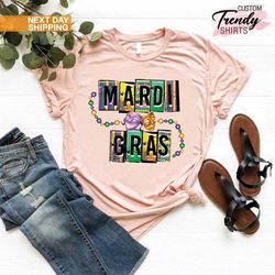 mardi gras beads shirt, new orleans parade shirt, mardi gras party shirt, mardi gras gifts, louisiana shirt, fleur de li