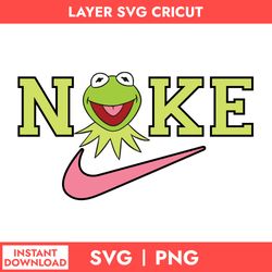 nike kermit the frog svg, nike logo svg, kermit the frog svg, nike muppets svg, png digital file