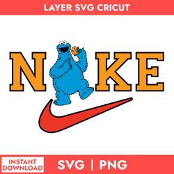 Nike Cookie Monster Svg, Nike Logo Svg, Cookie Monster Svg, Nike Sesame Street Svg, Png Digital File