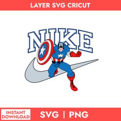 captain america nike svg, nike logo svg, captain america svg, nike super hero svg, png digital file