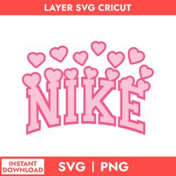 nike hearts valentine day logo svg, nike svg, valentine day svg, fashion brand logo svg, png digital file