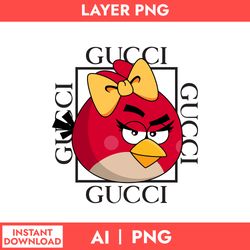 Angry Birds Red Gucci Png, Gucci Brand Logo Png, Angry Birds 2 Png, Fashion Brand Png, Ai Digital File