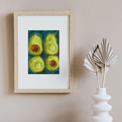 Avocado Fruit Art Print  Tasty Green Digital Food Interior Painting
